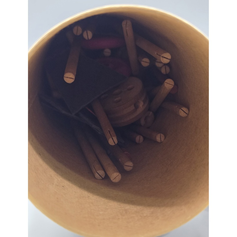 Vintage Wonder Tinkertoy Builder Toy Tinkers Wooden Set Canisters Parts USA - Picture 8 of 13